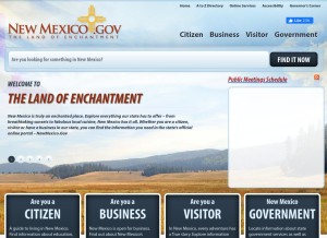 How newmexico.gov looks like on a tablet such as an iPad.