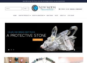 How newmoonbeginnings.com looks like on a tablet such as an iPad.