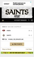 How neworleanssaints.com looks like on a mobile device such as an iPhone.