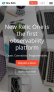 How newrelic.com looks like on a mobile device such as an iPhone.