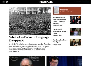 How newrepublic.com looks like on a tablet such as an iPad.