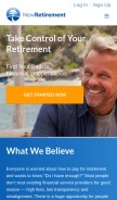How newretirement.com looks like on a mobile device such as an iPhone.