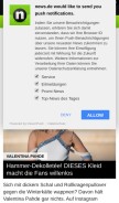 How news.de looks like on a mobile device such as an iPhone.