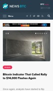 How newsbtc.com looks like on a mobile device such as an iPhone.
