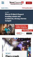 How newschannel5.com looks like on a mobile device such as an iPhone.