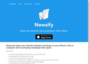 How newsify.co looks like on a tablet such as an iPad.