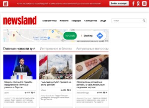 How newsland.com looks like on a tablet such as an iPad.