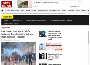 How newsnation.in looks like on a tablet such as an iPad.