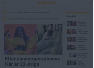 How newsner.com looks like on a tablet such as an iPad.