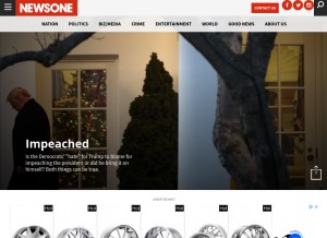 How newsone.com looks like on a tablet such as an iPad.