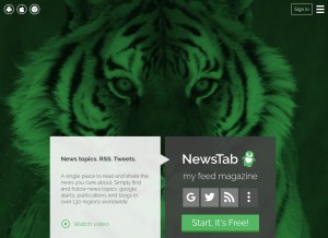 How newstab.com looks like on a tablet such as an iPad.