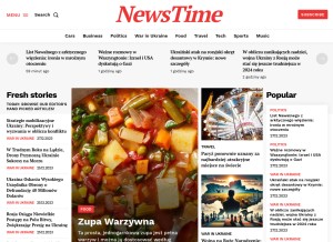 How newstime.pl looks like on a tablet such as an iPad.