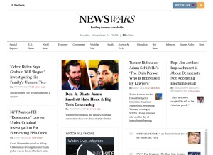 How newswars.com looks like on a tablet such as an iPad.