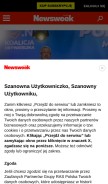 How newsweek.pl looks like on a mobile device such as an iPhone.