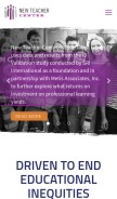 How newteachercenter.org looks like on a mobile device such as an iPhone.