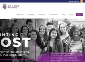 How newteachercenter.org looks like on a tablet such as an iPad.