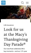How newyorklife.com looks like on a mobile device such as an iPhone.