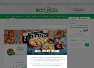 How newyorkpizza.nl looks like on a tablet such as an iPad.