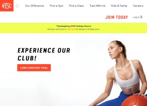 How newyorksportsclubs.com looks like on a tablet such as an iPad.