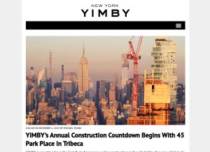 How newyorkyimby.com looks like on a tablet such as an iPad.