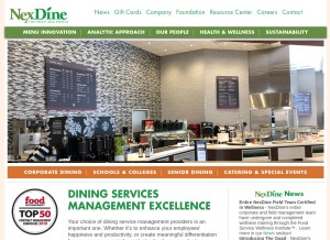 How nexdine.com looks like on a tablet such as an iPad.