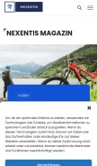 How nexentis.de looks like on a mobile device such as an iPhone.