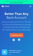 How nexo.io looks like on a mobile device such as an iPhone.