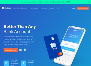 How nexo.io looks like on a tablet such as an iPad.