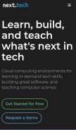 How next.tech looks like on a mobile device such as an iPhone.