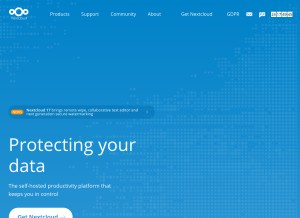 How nextcloud.com looks like on a tablet such as an iPad.