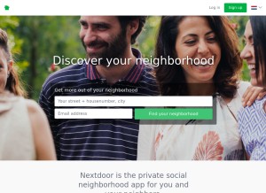How nextdoor.nl looks like on a tablet such as an iPad.