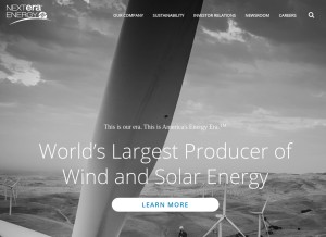 How nexteraenergy.com looks like on a tablet such as an iPad.