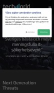 How nextgenerationthreats.se looks like on a mobile device such as an iPhone.
