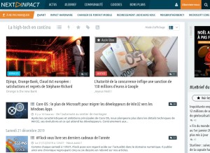 How nextinpact.com looks like on a tablet such as an iPad.