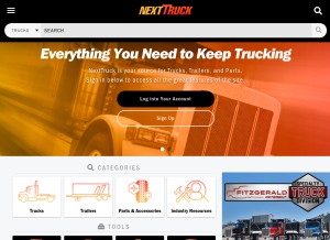 How nexttruckonline.com looks like on a tablet such as an iPad.