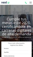 How nextu.com looks like on a mobile device such as an iPhone.