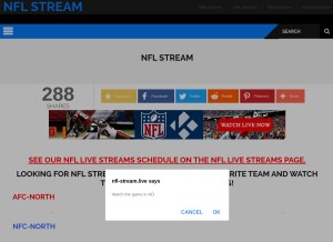 How nfl-stream.live looks like on a tablet such as an iPad.