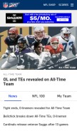 How nfl.com looks like on a mobile device such as an iPhone.