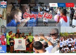 How nflalumni.org looks like on a tablet such as an iPad.