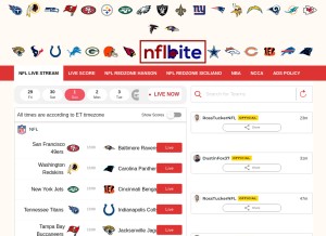 How nflbite.com looks like on a tablet such as an iPad.