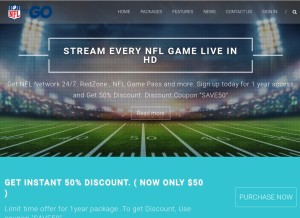 How nflgo.com looks like on a tablet such as an iPad.