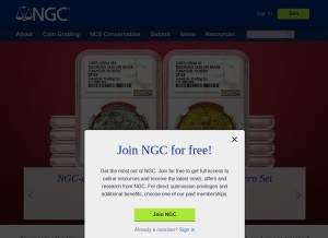 How ngccoin.com looks like on a tablet such as an iPad.