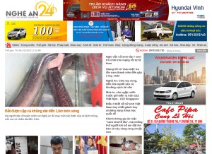 How nghean24h.vn looks like on a tablet such as an iPad.
