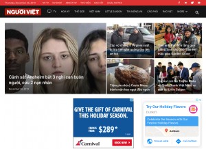 How nguoi-viet.com looks like on a tablet such as an iPad.