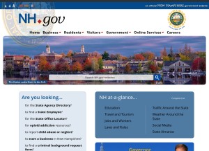 How nh.gov looks like on a tablet such as an iPad.