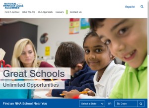 How nhaschools.com looks like on a tablet such as an iPad.