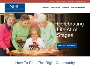 How nhccare.com looks like on a tablet such as an iPad.