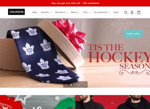 How nhloutfitters.com looks like on a tablet such as an iPad.