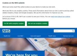 How nhs.uk looks like on a tablet such as an iPad.