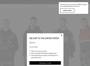 How nicceclothing.com looks like on a tablet such as an iPad.